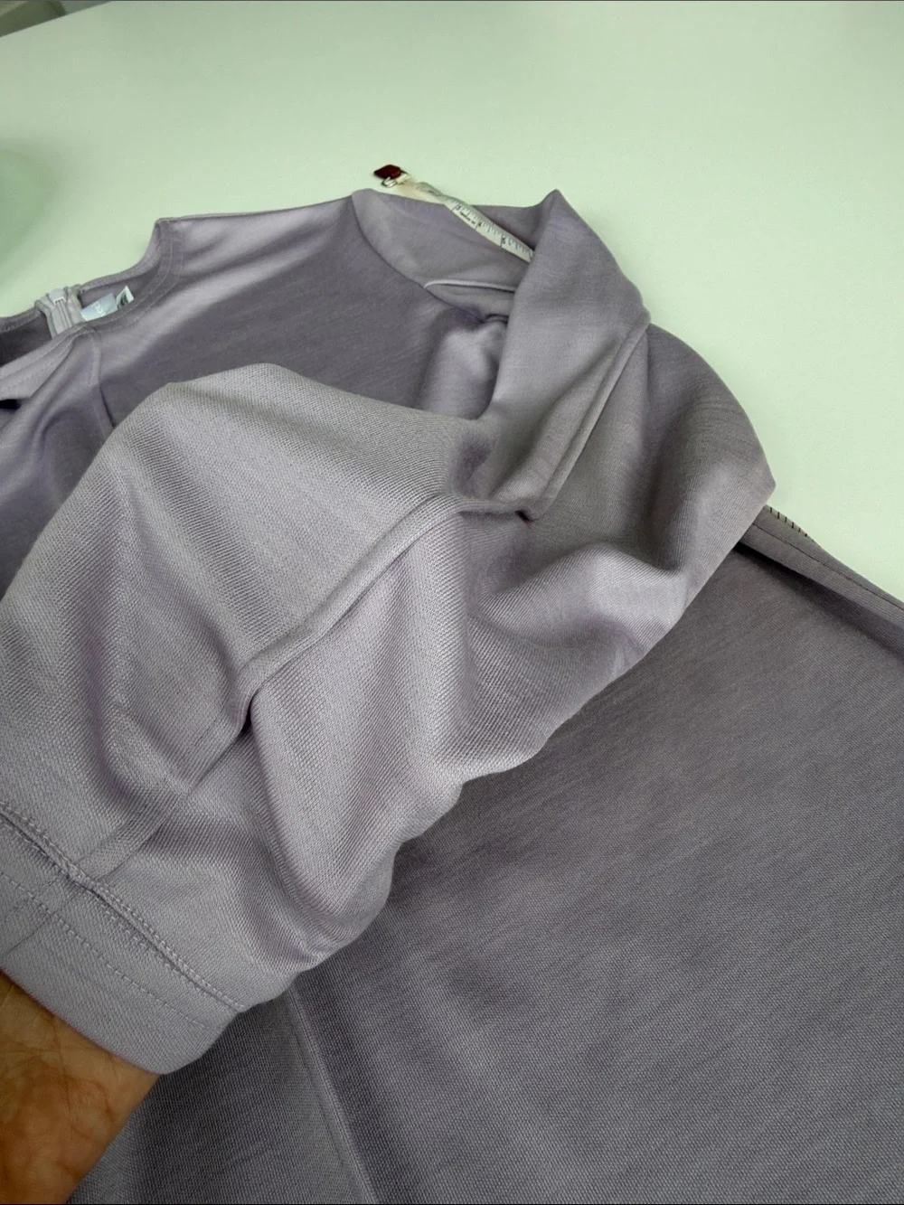 Ralph Rucci Lilac Wool Knit Long-Sleeve Top M